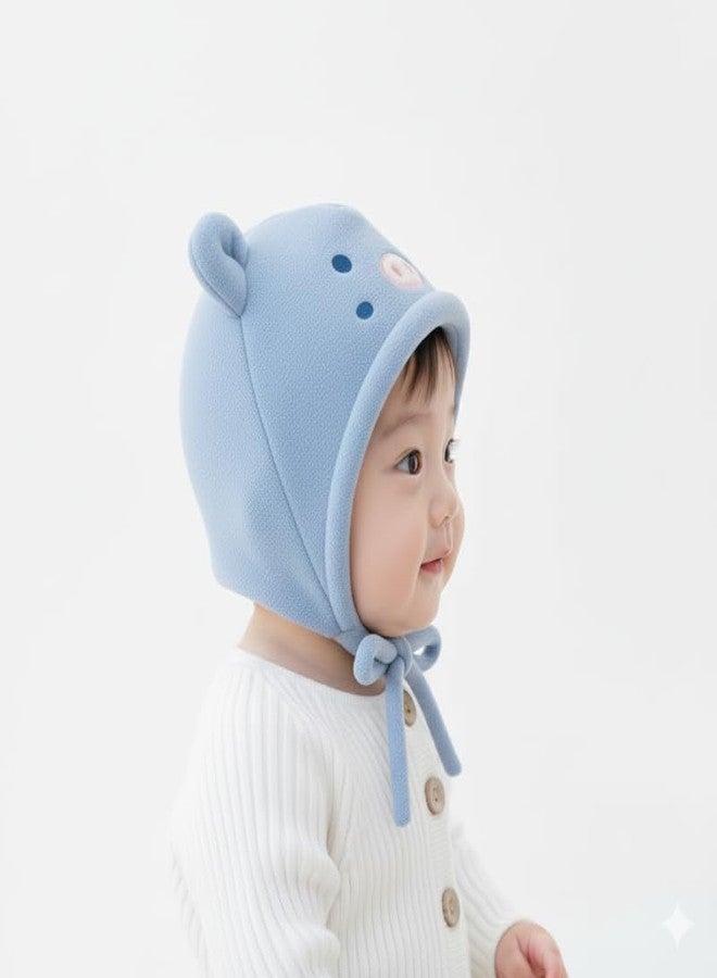 قبعة شتوية للأطفال من ريتشمن، قبعة صوفية مزدوجة الطبقات، قبعة لطيفة مقاومة للرياح لحماية الأذنين، قبعة على شكل حيوان لطيف للأطفال الصغار، مناسبة للأولاد والبنات من عمر 0 شهر إلى 3 سنوات، لون أزرق - Image 3