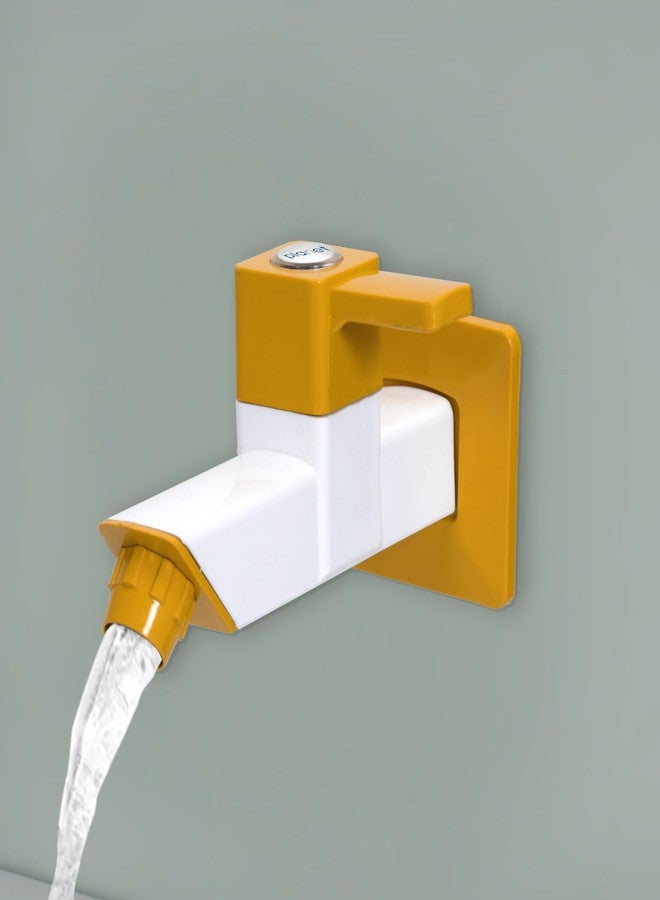 Planet ABS Plastic Single Lever Bib Tap with Water Saving Nozzle/Kitchen Sink Faucet/Bathroom Accessories - Long Body (Yellow & White) - Image 5