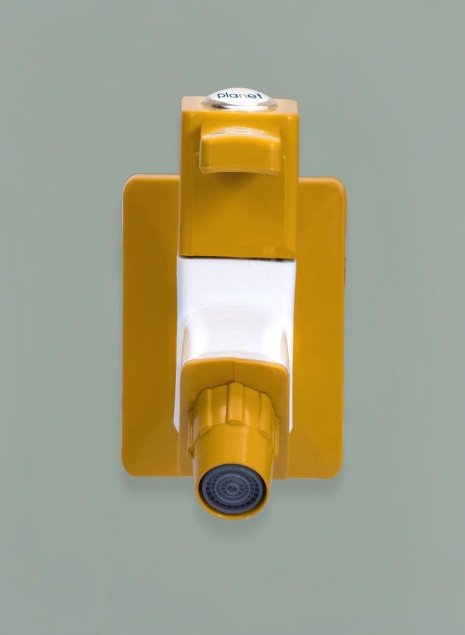 Planet ABS Plastic Single Lever Bib Tap with Water Saving Nozzle/Kitchen Sink Faucet/Bathroom Accessories - Long Body (Yellow & White) - Image 4