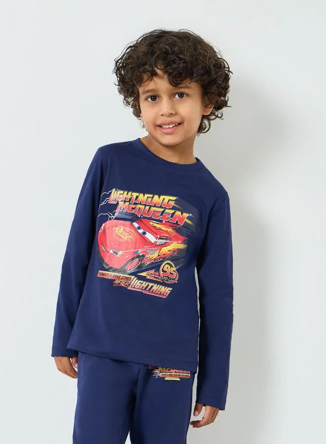 Styli Boys Cars Print Cotton T-Shirt and Pants Set
