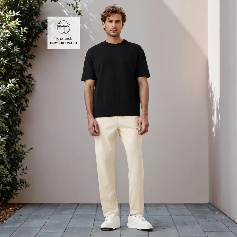 Splash FAV Straight Fit Pants with Drawstring Closure, Pocket and Flexicomfort Waistband