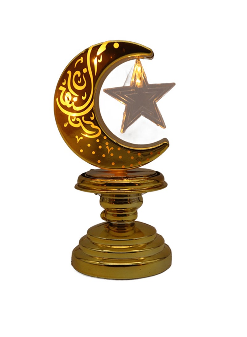 Yuwell 2 Pcs Battery Operated Ramadan Decoration Light LED Moon Stars Decoration Night Light Desk Lamp For Indoor And Outdoor Decoration Led Lamp (AAAX3 Required Not Included) - Image 3