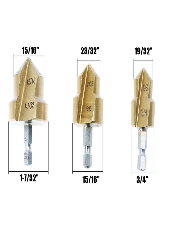 AUTOTOOLHOME 3Pack PPR Lifting Stepped Drill Bit Reamer Drill for Water Pipe Tube Repair Drill Connection Tool for 1/2" 3/4" 1inch Pipes 1/4 Hex Shank Quick Change - Image 3
