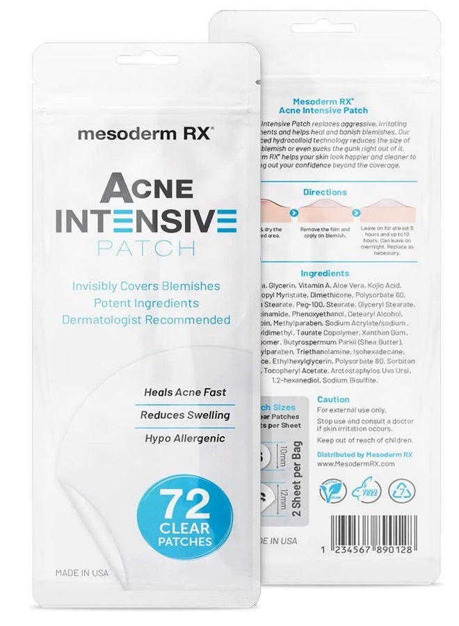 Maximum Slim Mesoderm RX Acne Patch - Hydrocolloid Acne Pimple Patch for Zits and Blemishes, Spot Treatment Stickers for Face and Skin, Vegan and Cruelty Free (72 Count) - Image 1