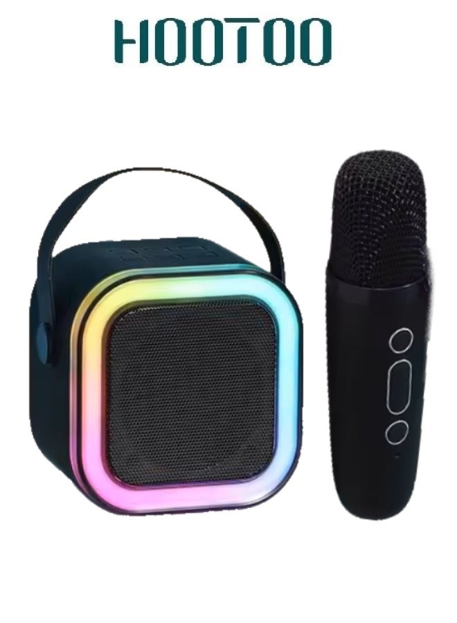 هوتو مكبر صوت كاريوكي بمكرفون وسماعه صغير. مكبر صوت بلوتوث بأضائه متغيرة. سماعه مكبر صوت مع مايكرفون لا سلكي بازرار تحكم. سماعه بلوتوث بصوت قوي وواضح. سماعه سبيكر  بازرار تحكم بالسبيكر. سبيكر بلوتوث بمدخل ذاكرة SD. - Image 1