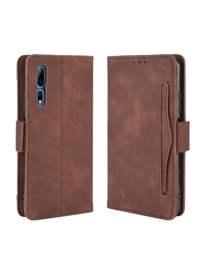 HuHa Case Cover For ZTE Axon 10 Pro/Axon 10 Pro 5G/A2020 Pro Wallet Style Skin Feel Calf Pattern Leather Case ，with Separate Card Slot(Brown) 