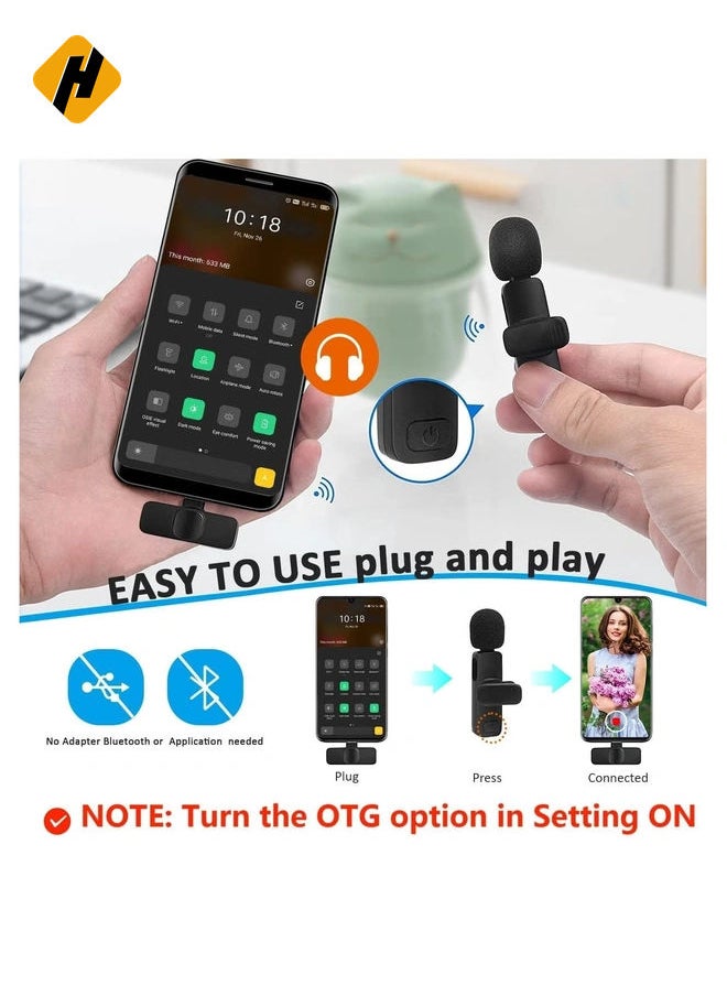 HuHa Professional Wireless Lavalier Lapel Microphone for Android Computer - Cordless Omnidirectional Condenser Recording Mic with USB C Interface for Interview Video Podcast Vlog YouTube  - Image 4