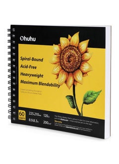 Ohuhu Ohuhu Art Sketchbook, 8.9"×8.3" Marker Pads, 120 LB/200 GSM Heavy Smooth Drawing Papers, 60 Sheets/120 Pages, Portable Spiral Bound Sketch Book, Specially Designed for Alcohol Markers Mother's Day  - Image 1