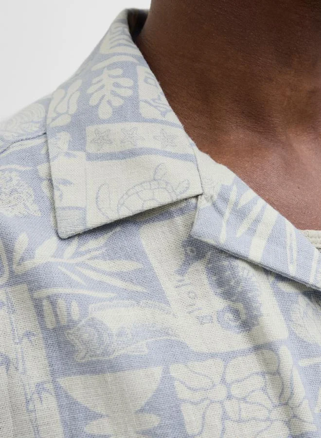 JACK & JONES Jack & Jones Printed Resort Collar Short Sleeve Shirt