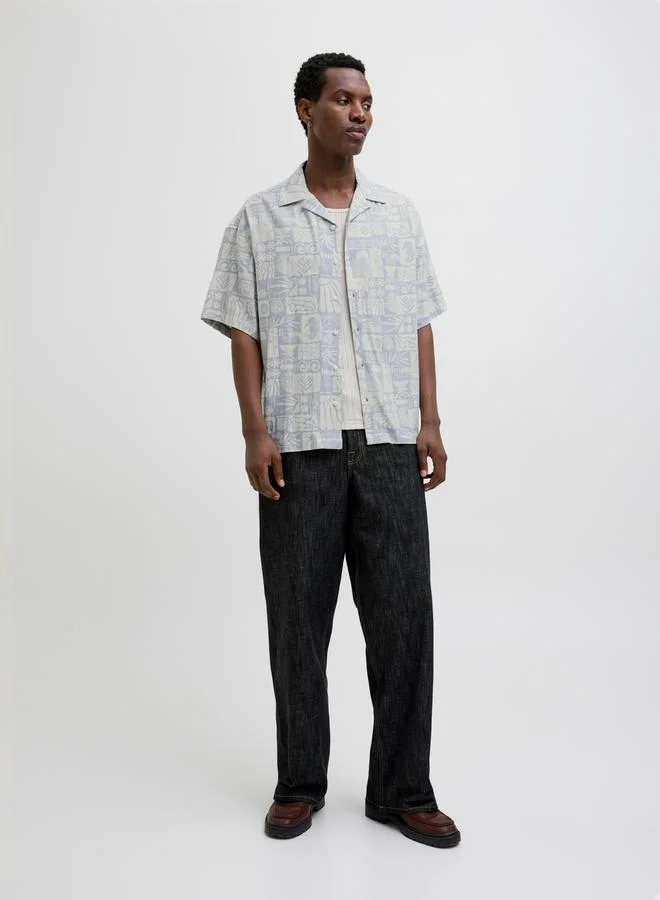 JACK & JONES Jack & Jones Printed Resort Collar Short Sleeve Shirt