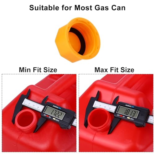 BESOTDN 6PCS Gas Can Caps, 5 Gallon Gas Can Cap Replacement, Universal Coarse Thread Gas Cap for Gasoline, Portable Gas Tank Lid for Improved Sealing and Transportation - Image 2