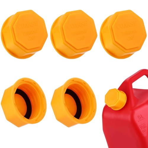 BESOTDN 6PCS Gas Can Caps, 5 Gallon Gas Can Cap Replacement, Universal Coarse Thread Gas Cap for Gasoline, Portable Gas Tank Lid for Improved Sealing and Transportation - Image 1