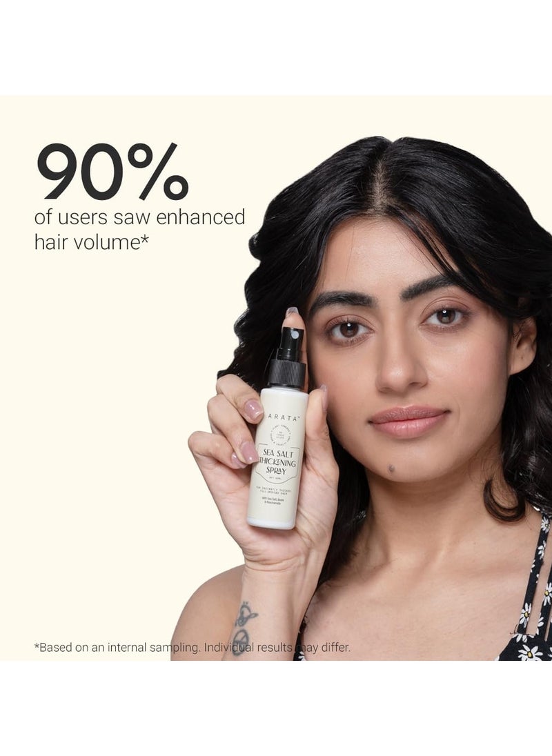 ARATA Arata Sea Salt Thickening Hair Spray Infused With Sea Salt, Biotin & Niacinamide For Instantly Thicker, Full-Bodied Hair  - Image 4