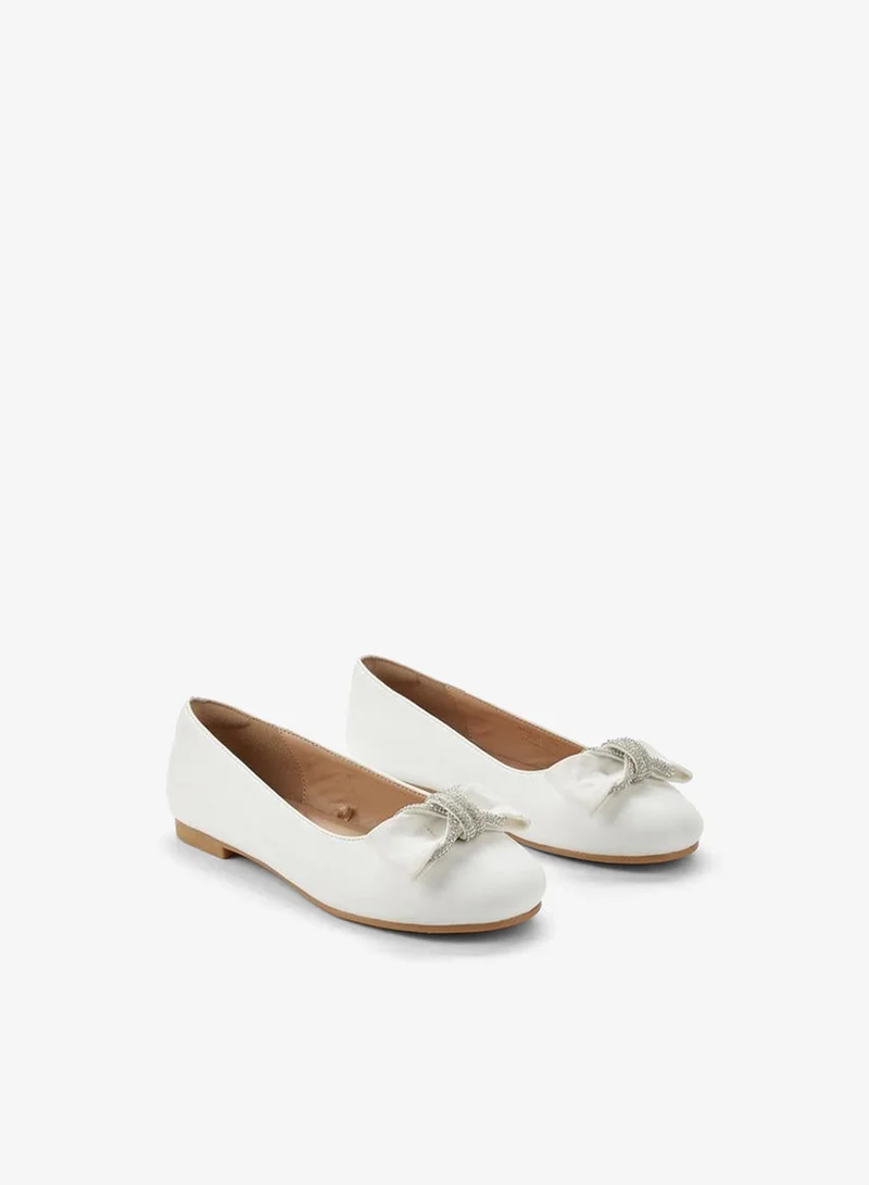 Celeste Girls Bow Embellished Ballerina Shoes