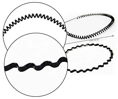 BHARATGAURAV - Hair Accessories Metal Band For Men Womens Headbands Beauty CareUnisex Black Wavy Spring Sports Hoop Clips Women Simple Elastic Non Slip Wide Headwear Bandeau Outdoor6 Pack  - Image 3