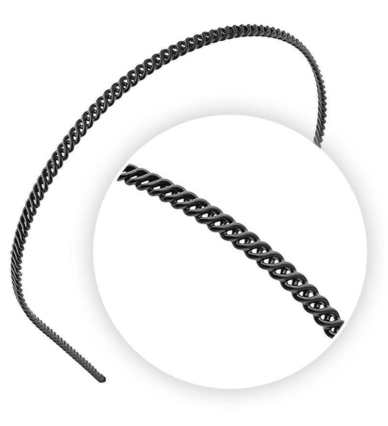 BHARATGAURAV - Hair Accessories Metal Band For Men Womens Headbands Beauty CareUnisex Black Wavy Spring Sports Hoop Clips Women Simple Elastic Non Slip Wide Headwear Bandeau Outdoor6 Pack  - Image 5