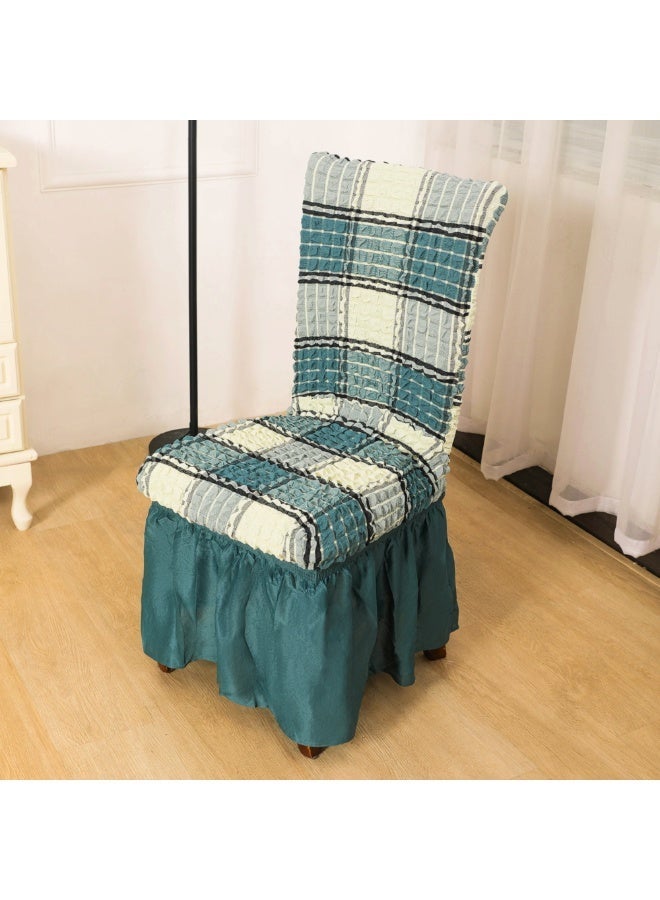 6 PCS High Stretch Skirt Chair Cover for Dining Removable Dining Room Chair Covers with Skirt Spandex Chair Slipcovers Protector - Image 5