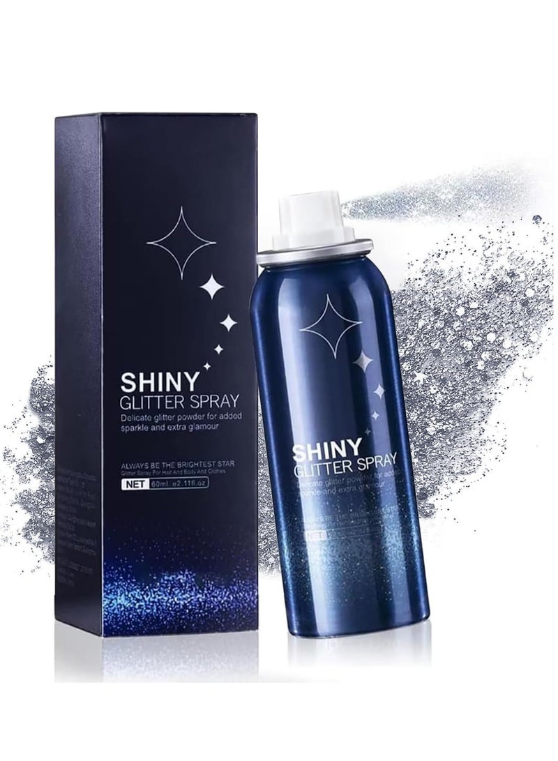 SOLARAE Sparkling Body Glitter, Clear White Body Glitter, Face Glitter, Glitter Spray for Hair and Clothes, Quicking Drying and Long Lasting Shiny Glitter Hairspray, Body Shiny Spray for Stage - Image 1