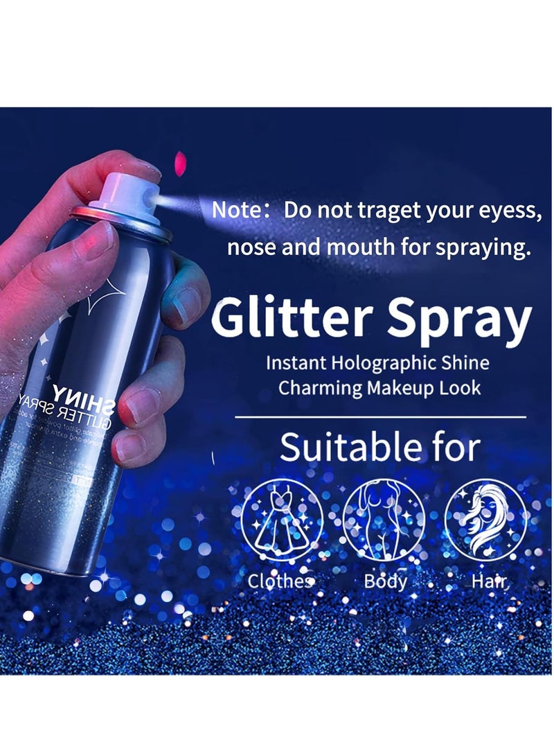 SOLARAE Sparkling Body Glitter, Clear White Body Glitter, Face Glitter, Glitter Spray for Hair and Clothes, Quicking Drying and Long Lasting Shiny Glitter Hairspray, Body Shiny Spray for Stage - Image 4
