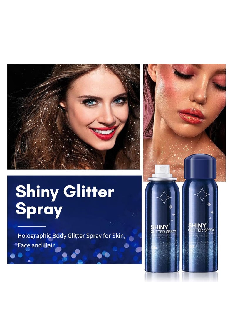 SOLARAE Sparkling Body Glitter, Clear White Body Glitter, Face Glitter, Glitter Spray for Hair and Clothes, Quicking Drying and Long Lasting Shiny Glitter Hairspray, Body Shiny Spray for Stage - Image 2