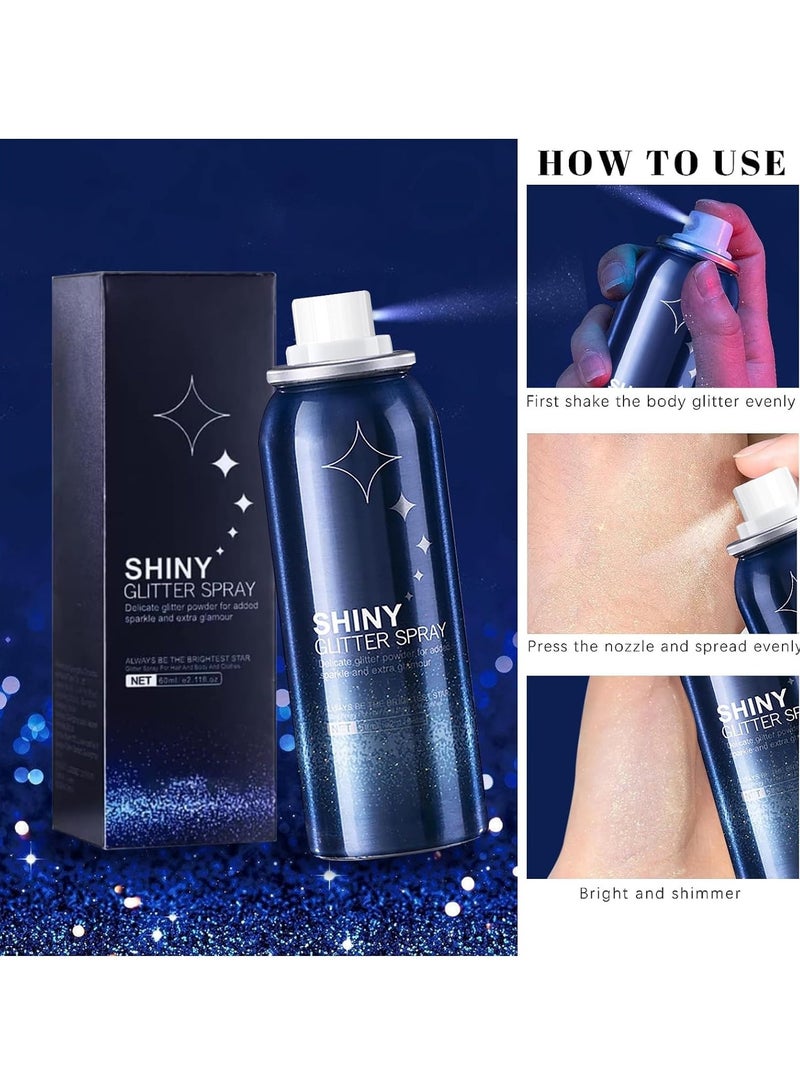 SOLARAE Sparkling Body Glitter, Clear White Body Glitter, Face Glitter, Glitter Spray for Hair and Clothes, Quicking Drying and Long Lasting Shiny Glitter Hairspray, Body Shiny Spray for Stage - Image 3