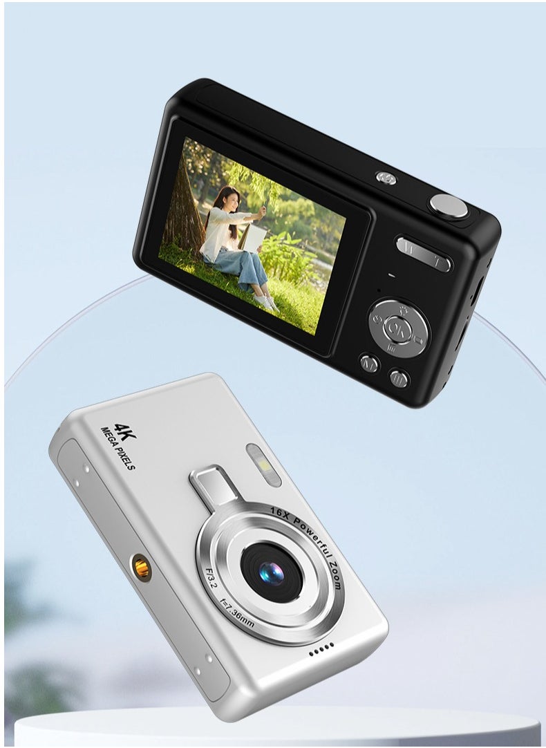 Halamine Digital Camera, FHD 4K Kids Camera 44MP Point and Shoot Digital Cameras with 32GB SD Card,Black  - Image 5