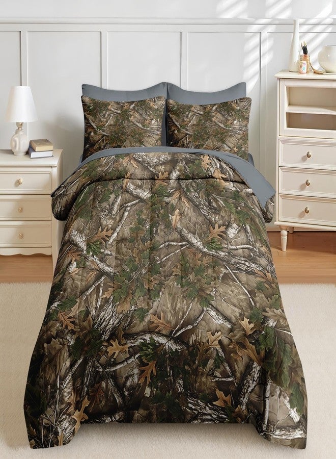 Nesker 7 Pcs Comforter Set Full Size, Vintage Woodland Bedding Set for Kids and Adults, Hunting Camo Bed Sheet Sets with Fitted Sheet 2 Pillowcases & 2 Shams - Image 3