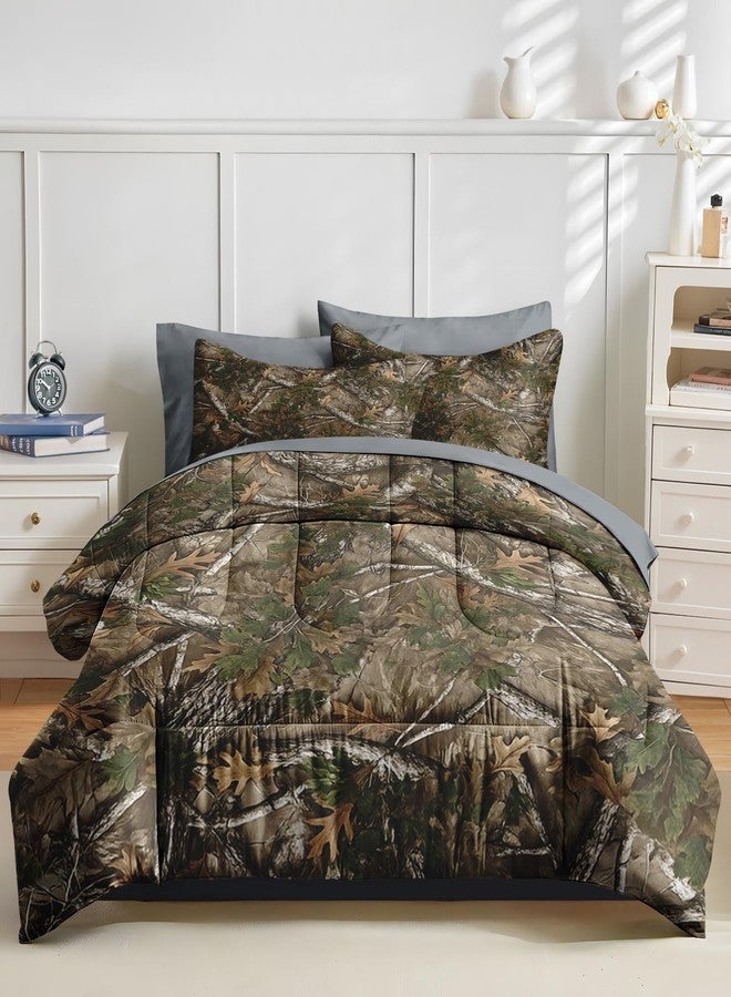 Nesker 7 Pcs Comforter Set Full Size, Vintage Woodland Bedding Set for Kids and Adults, Hunting Camo Bed Sheet Sets with Fitted Sheet 2 Pillowcases & 2 Shams - Image 2
