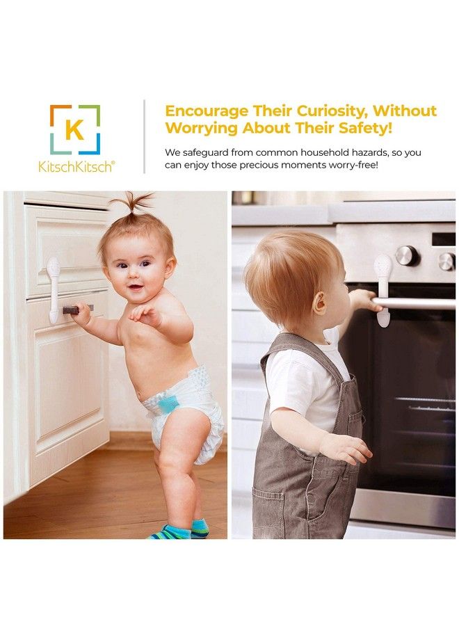 KitschKitsch 8 قطع أقفال أمان للأطفال الرضع لحماية الأبواب والخزائن والثلاجات والأدراج (أزرق) - Image 5