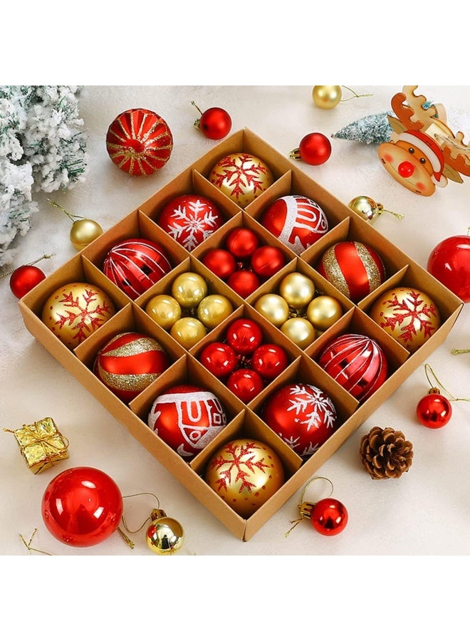 AIWANTO 44-Piece Red & Gold Shatterproof Christmas Ornaments Set – Glitter & Matte Balls & Baubles for Tree, Holiday Party & Home Decorations, Durable Xmas Tree Decor - Image 4