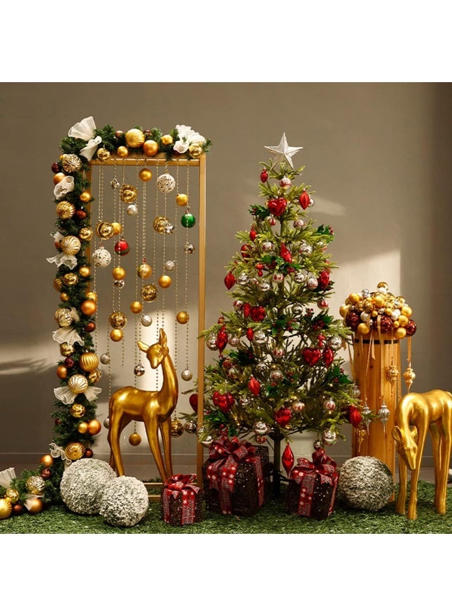 AIWANTO 44-Piece Red & Gold Shatterproof Christmas Ornaments Set – Glitter & Matte Balls & Baubles for Tree, Holiday Party & Home Decorations, Durable Xmas Tree Decor - Image 5