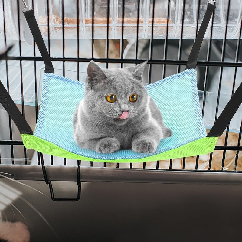 Breathable Cat Hammock Bed for Large Cats with Dual-Sided Mesh Fabric Medium Size Cage Hook Hammock for Indoor Pet Sleeping and Resting - Image 5