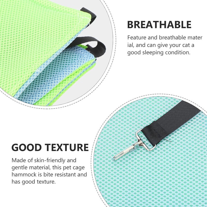 Breathable Cat Hammock Bed for Large Cats with Dual-Sided Mesh Fabric Medium Size Cage Hook Hammock for Indoor Pet Sleeping and Resting - Image 3