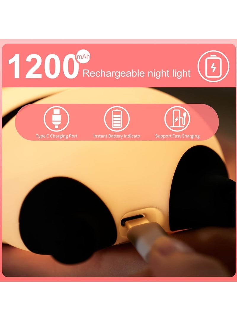 TIGER Panda Night Light for Teens, Cute LED Lamps for Teen Girls Bedroom, Clap Control Brightness, Timer Auto Shutoff, Silicone Animal Lights – Perfect Gifts for Children & Toddlers - Image 4