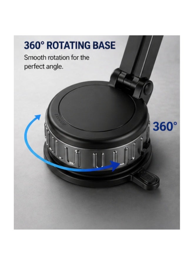 حامل هاتف مغناطيسي قابل للتعديل للسيارة، يُثبت بالشفط على لوحة القيادة والزجاج الأمامي. - Image 2