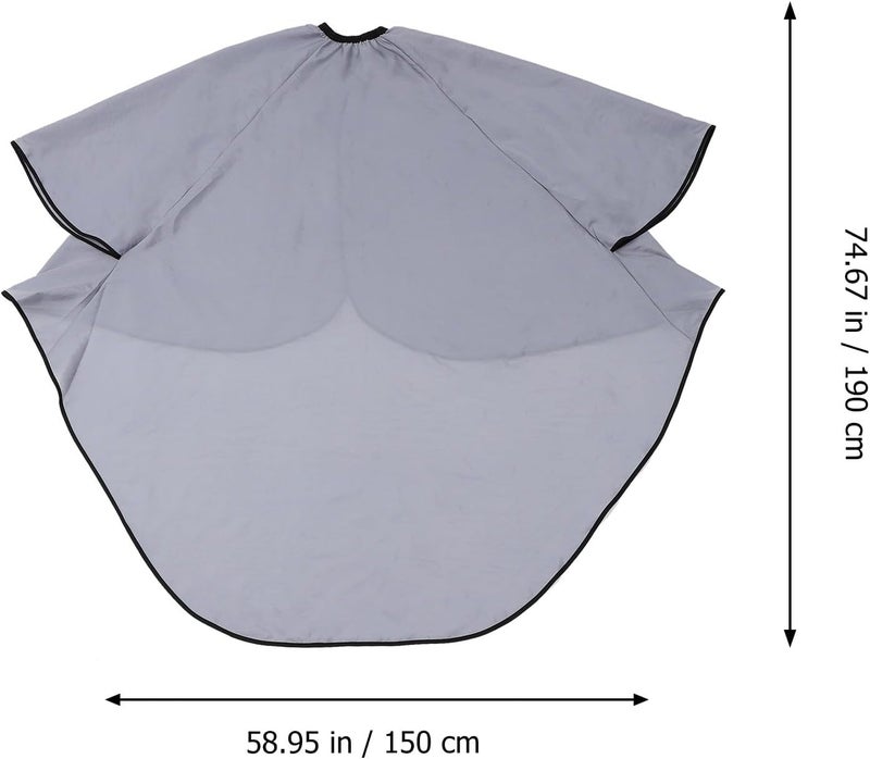 Hair Cutting Apron with Sleeves Gray Hairdressing Cape Smock for Salon and Barber Use Waterproof Salon Hair Styling Cape for Haircuts and Dye - Image 2