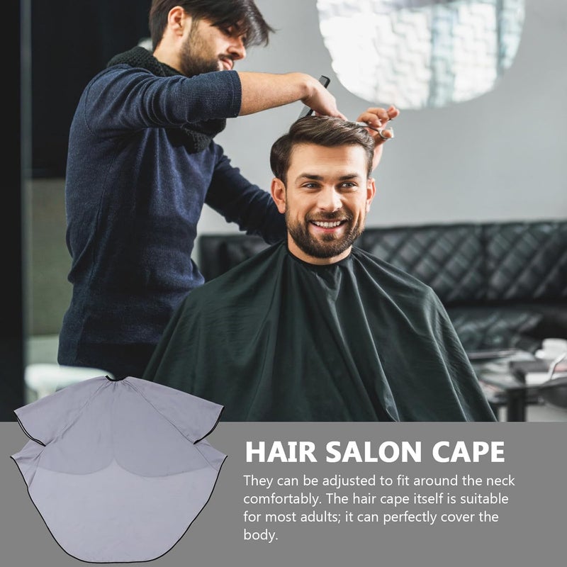 Hair Cutting Apron with Sleeves Gray Hairdressing Cape Smock for Salon and Barber Use Waterproof Salon Hair Styling Cape for Haircuts and Dye - Image 4