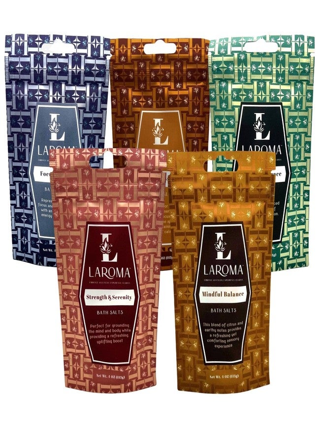 Laroma Bath Salts, Hand-Crafted in The USA, 5 Bags (4 oz Each), Variety Pack, 5 Artisanal Blends - Image 1
