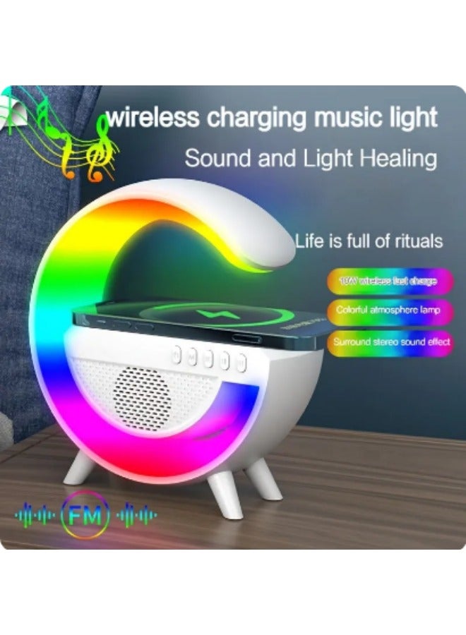 Beauenty Rechargeable 3 in 1 Wireless Charger 10W and Bluetooth Speaker and Night Light in Multicolour - Image 2