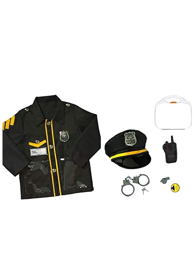Brain Giggles Police Office Costume Professional Costume for Kids Pretend Dress Up Role Play Set - Image 1