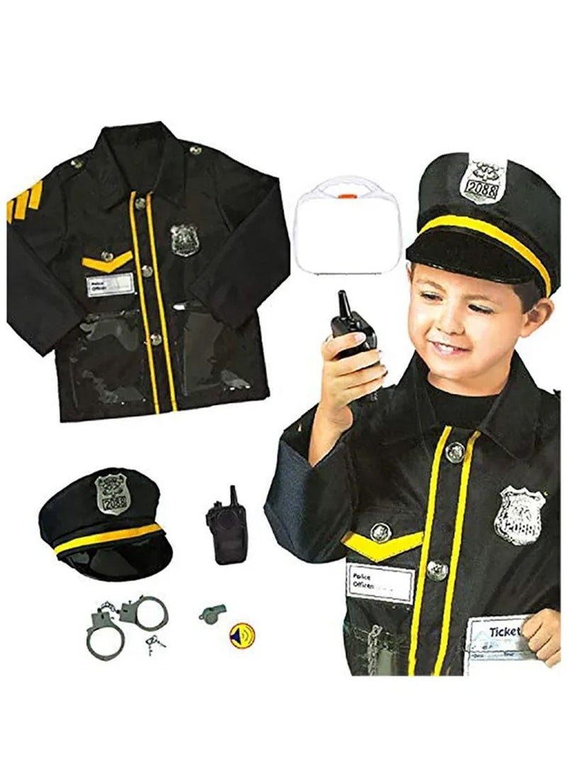 Brain Giggles Police Office Costume Professional Costume for Kids Pretend Dress Up Role Play Set - Image 2