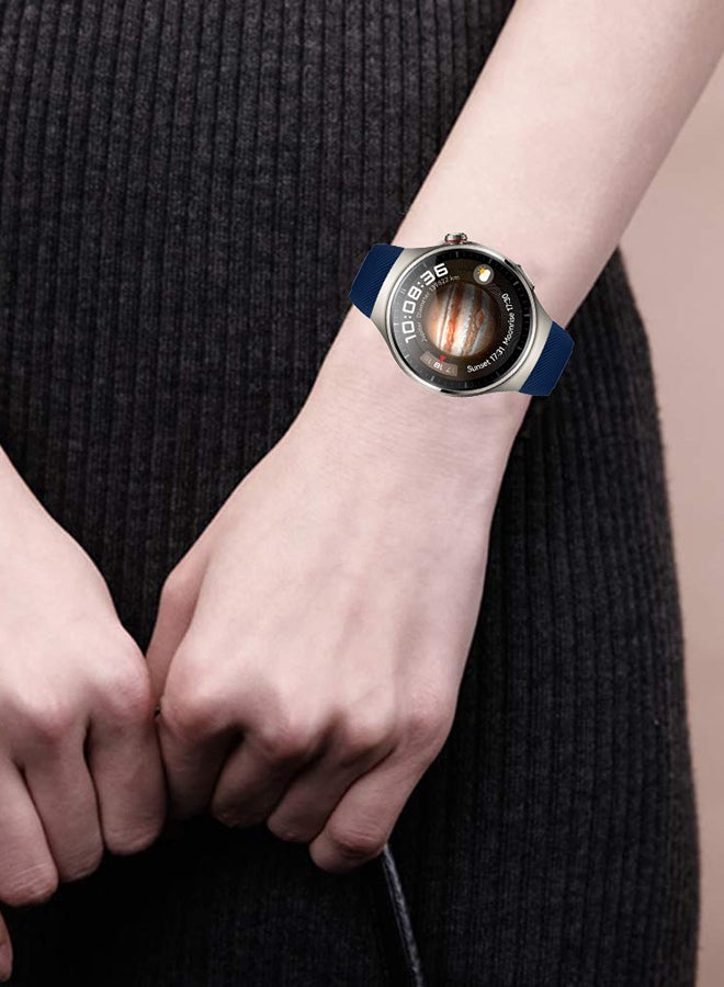 CATANES Silicone Watch Band 22mm Sport Band Compatible with Huawei Watch 4 Pro Strap Replacement Wristbands Soft and Durable Dark Blue - Image 2