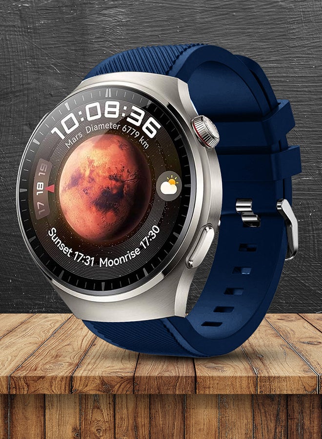 CATANES Silicone Watch Band 22mm Sport Band Compatible with Huawei Watch 4 Pro Strap Replacement Wristbands Soft and Durable Dark Blue - Image 3