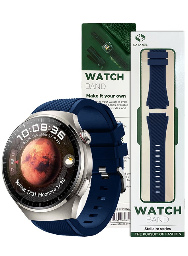 CATANES Silicone Watch Band 22mm Sport Band Compatible with Huawei Watch 4 Pro Strap Replacement Wristbands Soft and Durable Dark Blue - Image 4