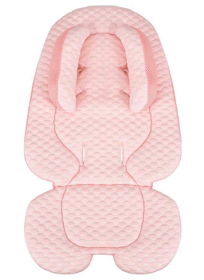 Generic - Baby Head and Body Support Pillow, Infant Car Seat Insert for Newborn,3D Breathable Fabric Infant Carseat Pad,Baby Car Seat Cushion for Swing, Stroller, Bouncer, Pink - Image 1