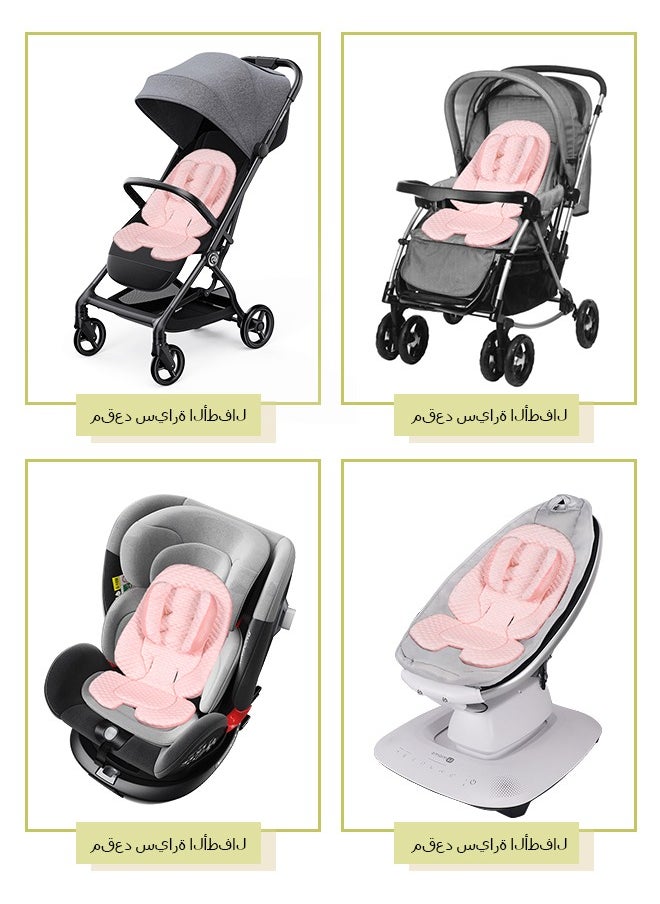 Generic - Baby Head and Body Support Pillow, Infant Car Seat Insert for Newborn,3D Breathable Fabric Infant Carseat Pad,Baby Car Seat Cushion for Swing, Stroller, Bouncer, Pink - Image 1