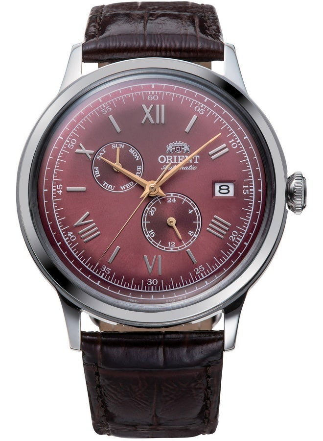 Men ORIENT Classic Bambino V8 RA-AK0705R - Leather Male Mechanical 3 hands