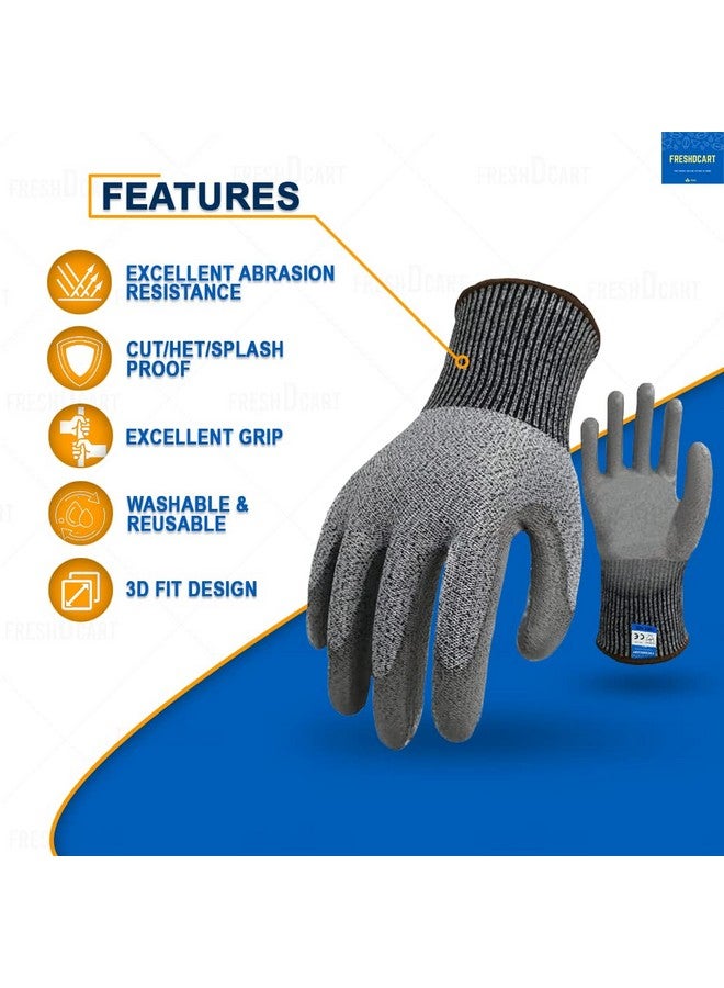 FreshDcart FreshDcart FDCR2010 Rubber coated nylon Cut-Proof Safety Hand Gloves anti cut with nylon and rubber coated hand gloves for domestic and Industrial, Gardening free size - Image 2