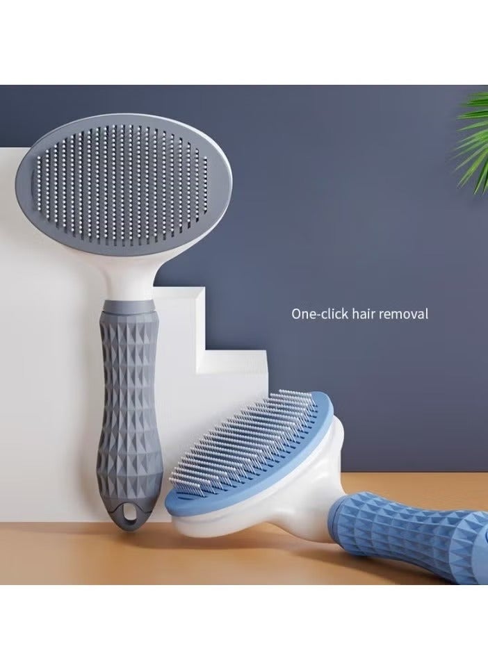 مشط تنعيم شعر القطط/الكلاب الأليفة، مشط تنظيف الشعر العائم/تدليك البراغيث. - Image 5