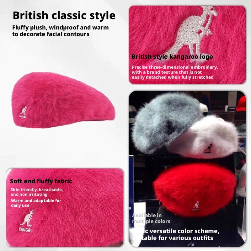 Kangol Rabbit Fur Beret Hat - Painter Hat, Unisex, Fashion - Image 2